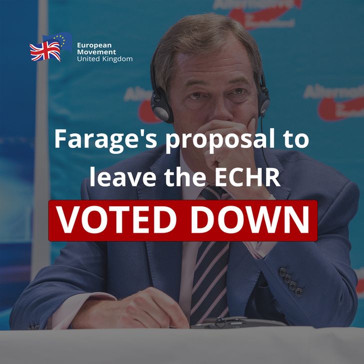 Farage's proposal to leave the ECHR voted down