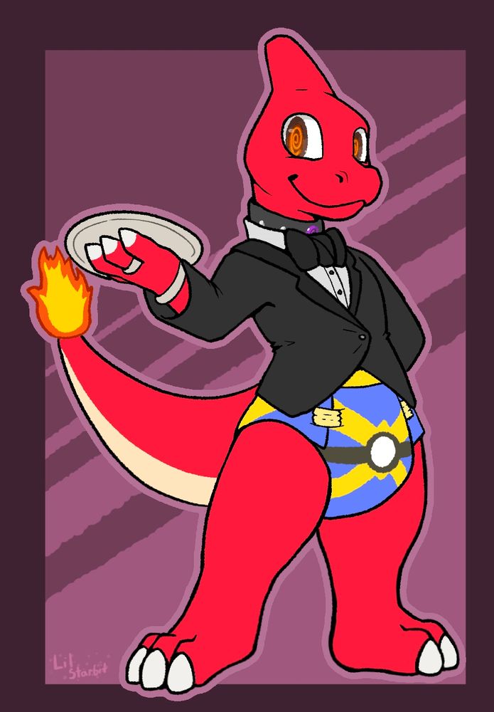 Charmeleon Butler with spiral eyes and a quickball styled diaper