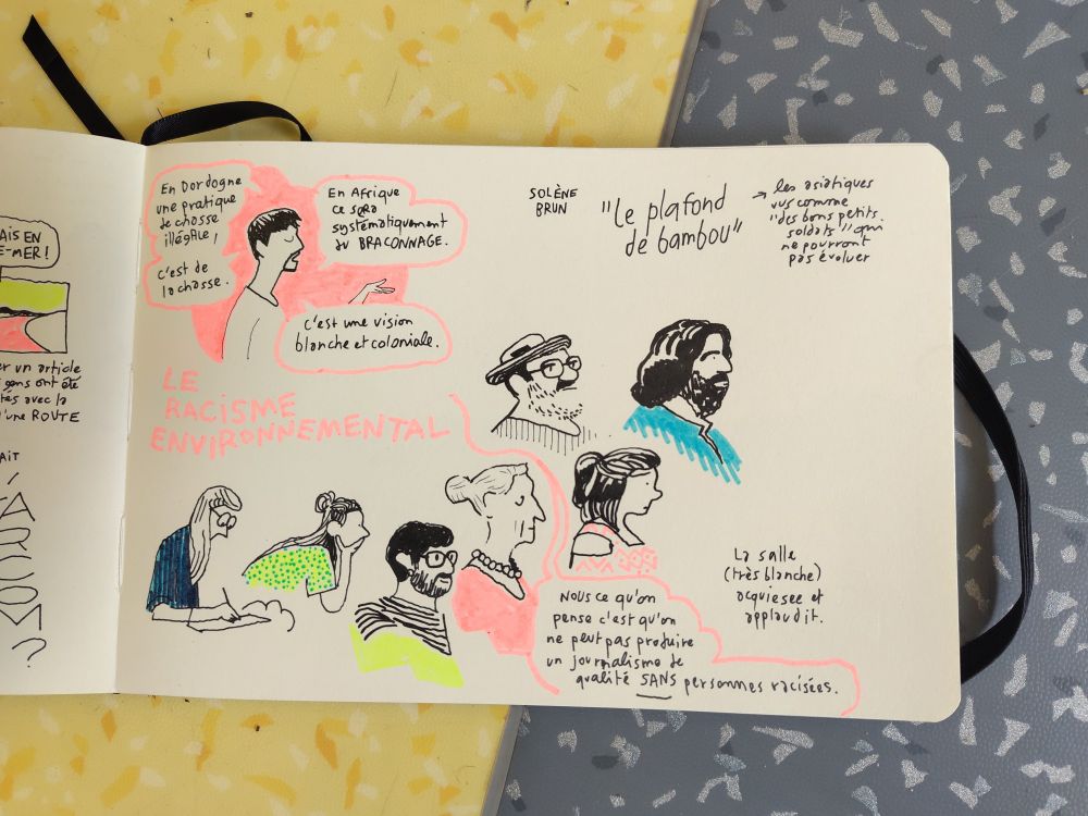 Rémi Kenzo Pages, collectif ajar - dessins et citations - la blanchité - racisme dans la presse - le racisme environnemental
