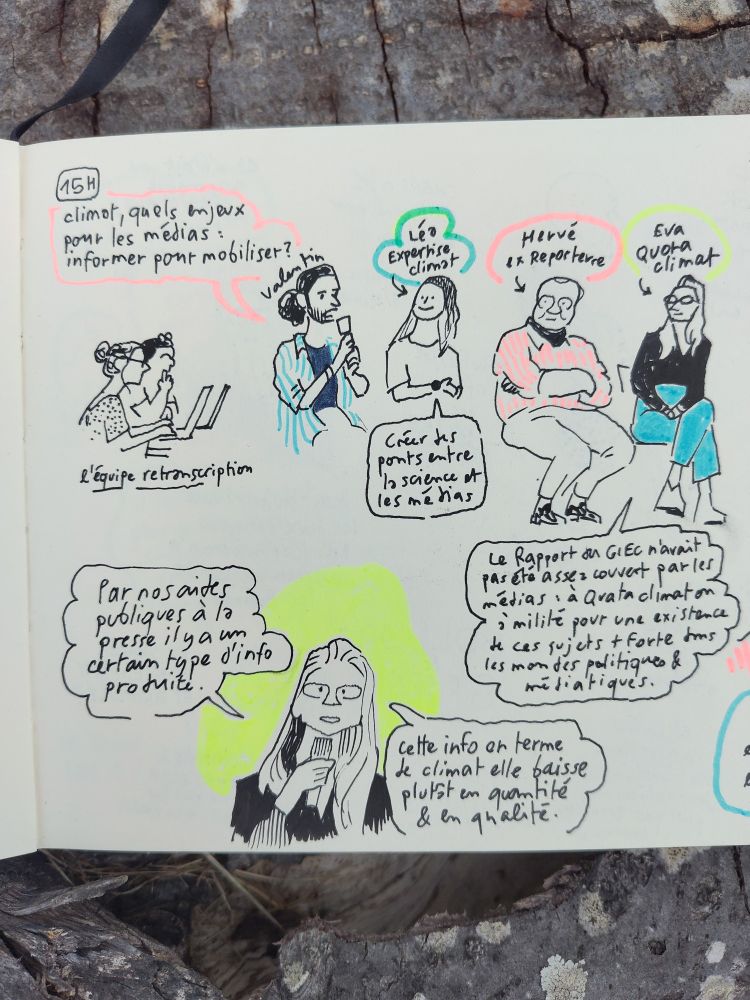 Dessins et citations d'après la conference "climat, quels enjeux pour les médias?"