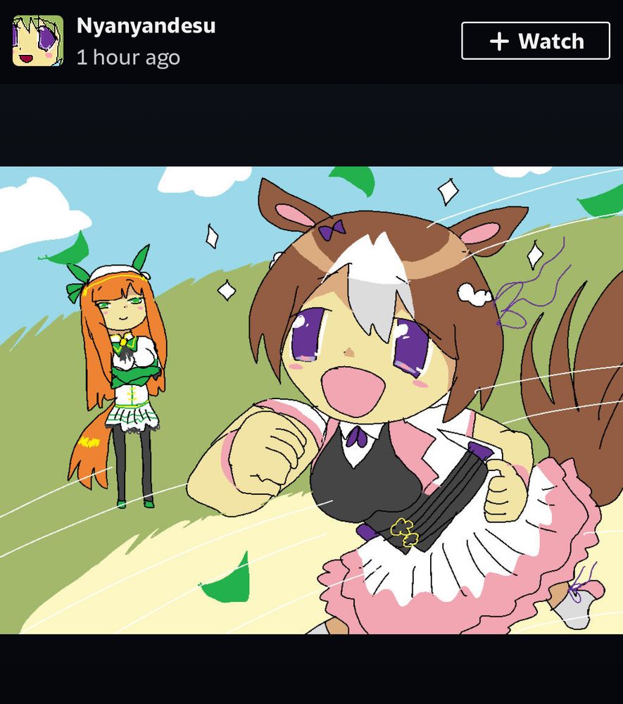 The creator of nyan neko sugar girls,  soapopera46/yoli-chan, deviant art page where she posted fanart of Uma musume
