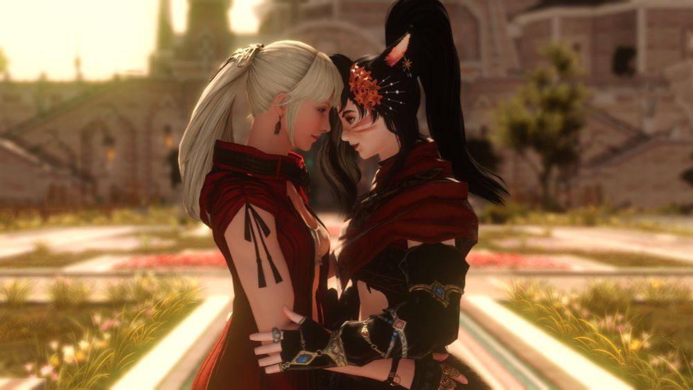 Tsubaki and Lyse share an intimate moment in the Royal Menagerie.
