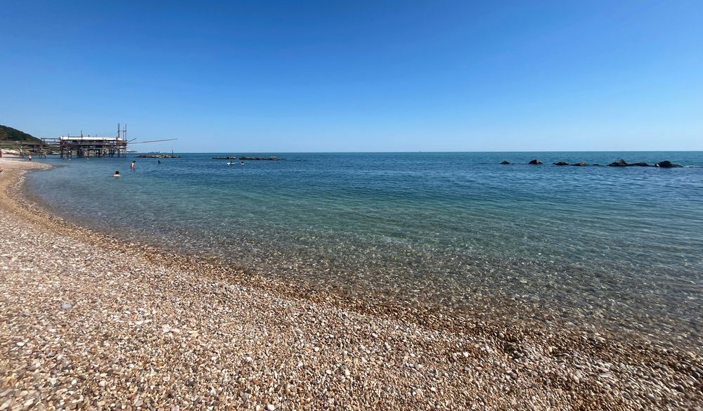 foto di luca di spiaggia mare e cielo ma con orizzonte dritto