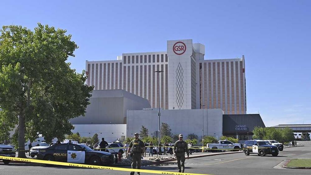 Three people are dead and three others wounded by gunfire after a man opened fire with a handgun outside the Grand Sierra Resort Casino in Reno Monday morning, police said.