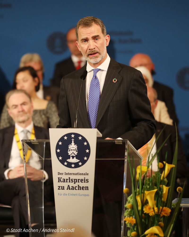 König Felipe VI. von Spanien bei der Karlspreisverleihung 2019