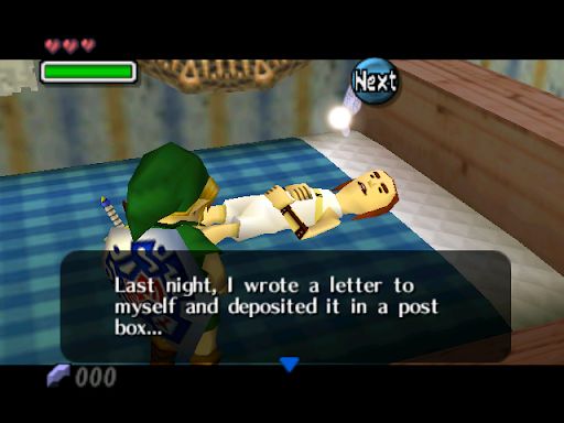 “Last night, I wrote a letter to myself and deposited it in a post box.”