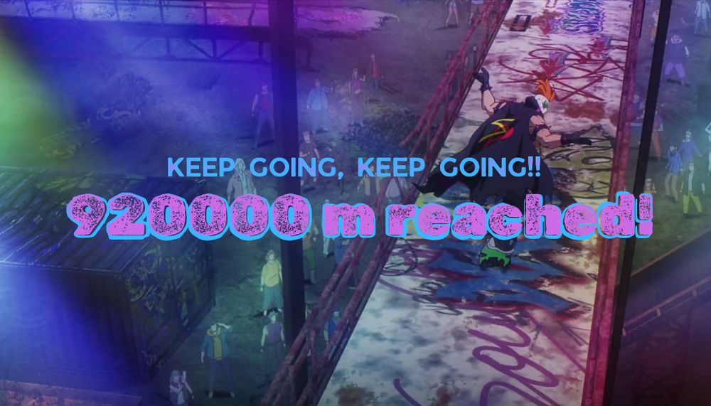 keep going, keep going!! 920,000m reached!