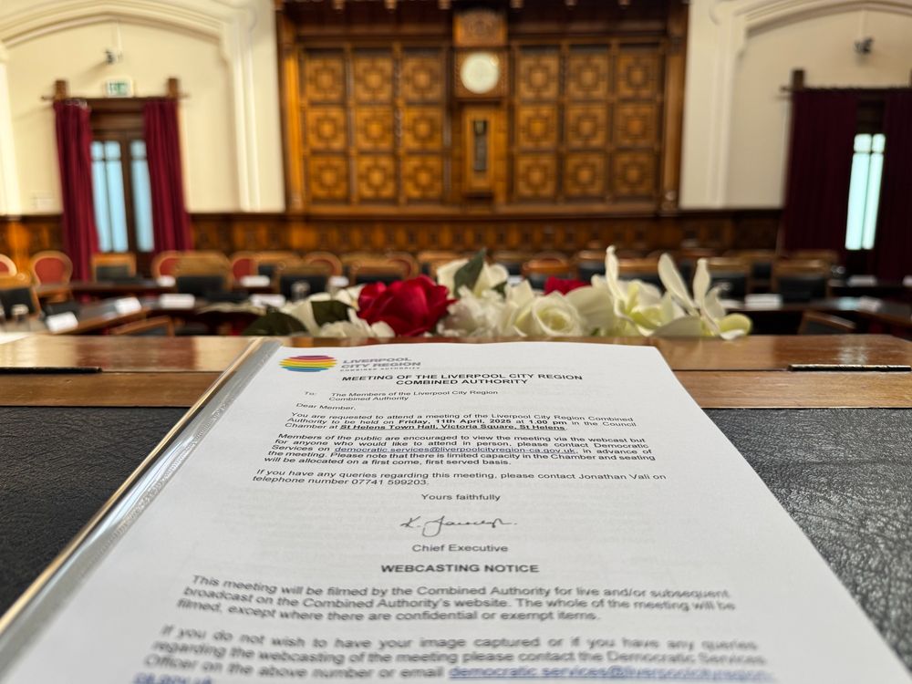 Front page of meeting agenda