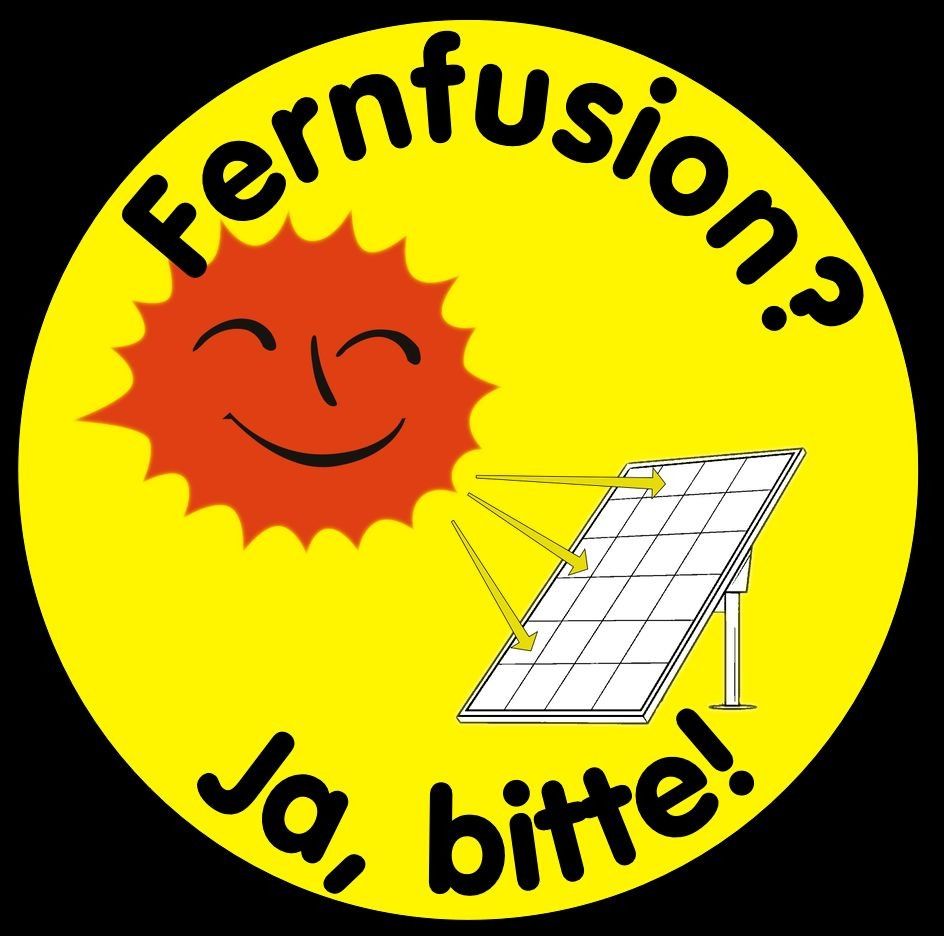 Kernfusion? Ja, bitte! 
Sonne strahlt auf Solarpanel.