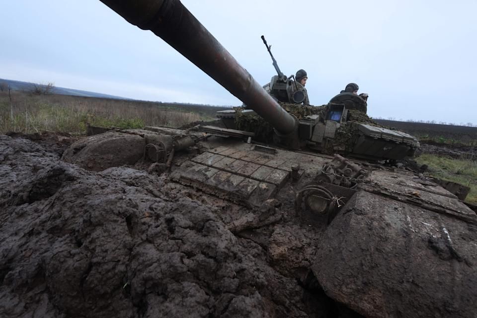 Panzer im Schlamm steckengeblieben
