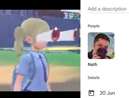 Google Photos "detected" my face in a Pokemon glitch screenshot