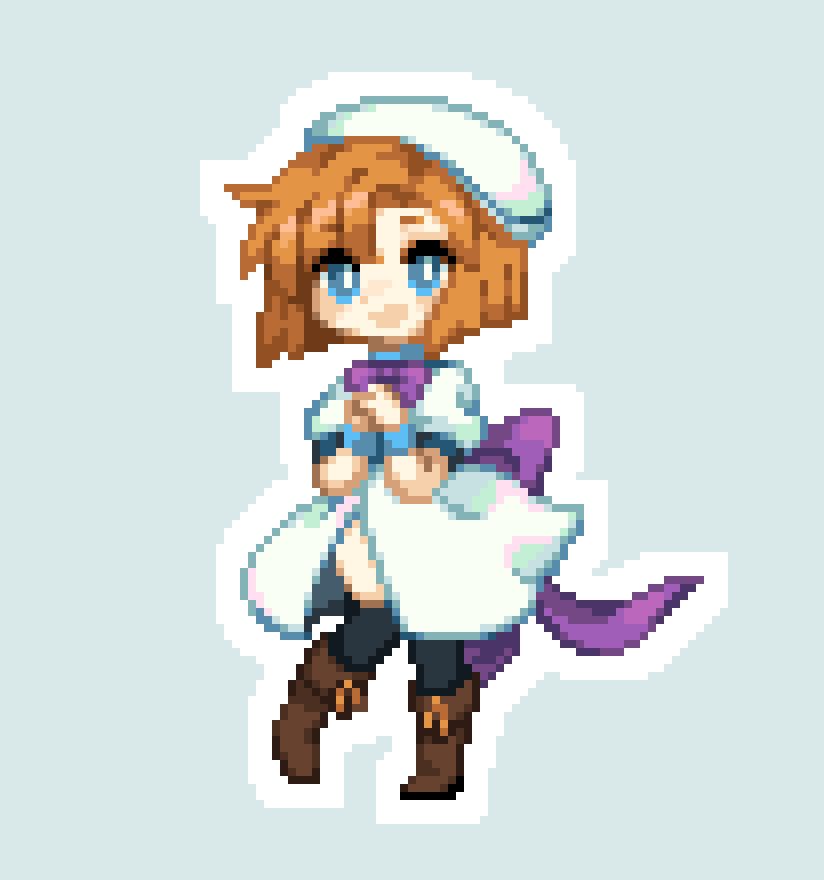pixel art drawing of ryuugu rena from higurashi