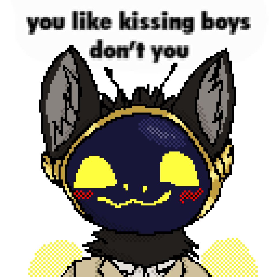 Pixel Art version of the boykisser meme featuring my Protogen character, DB