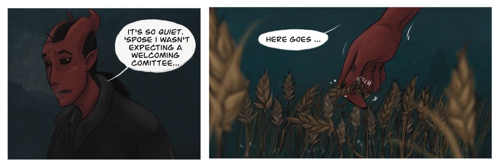 Two panels from my folk horror comic ‘Feldgeister’ redrawn this week.