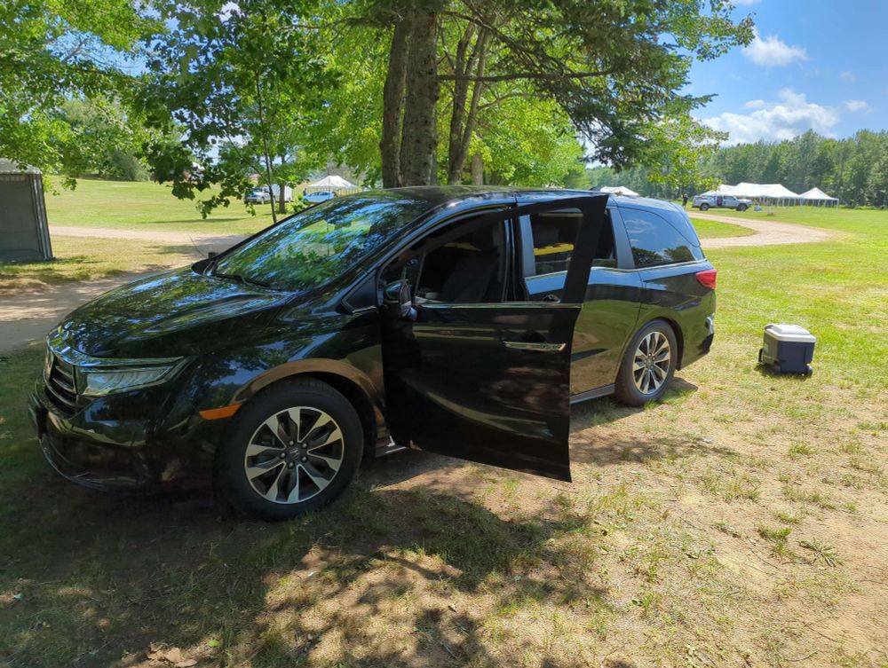 2022 Honda Odyssey packed, holding everything previously brought to Great NorthEastern War in my old F-150.