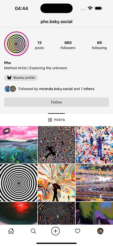 Mobile interface of user profile on Pinksky app