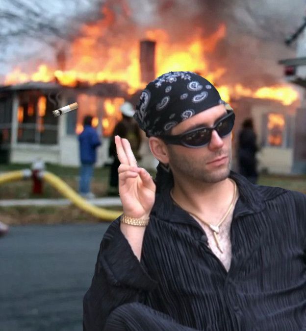 jimmy in front of burning house
