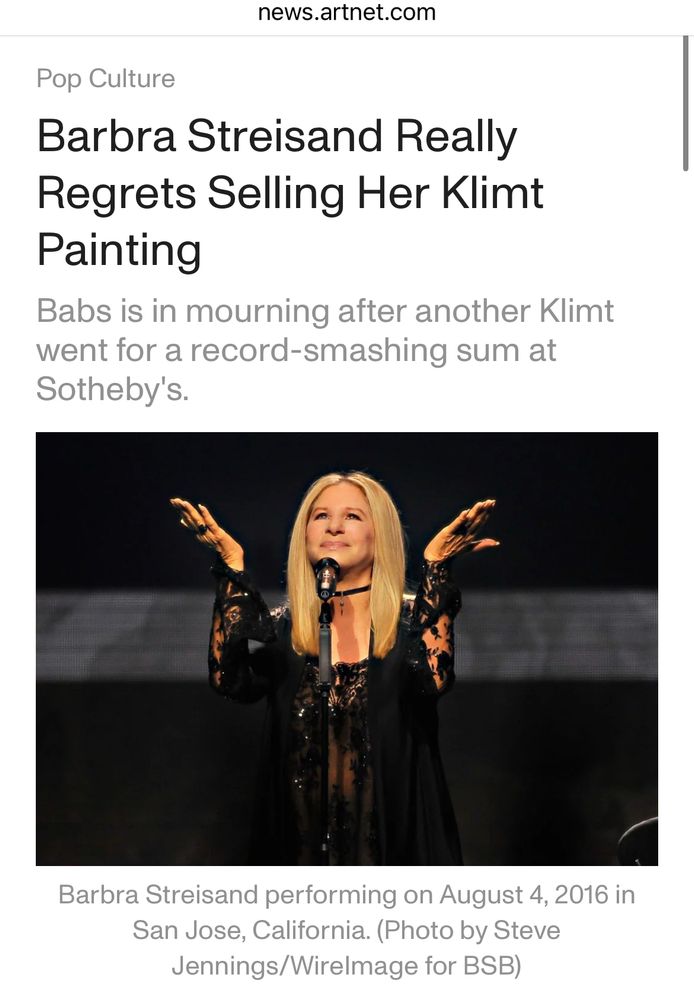 Barbra Streisand Really Regrets Selling Her Klimt
Painting