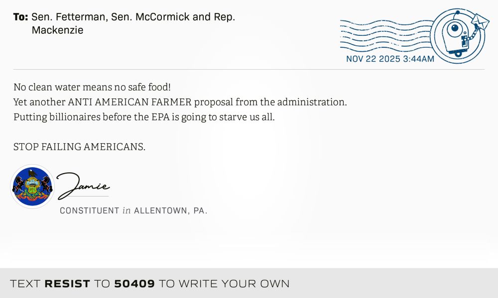 No clean water means no safe food! 
Yet another ANTI AMERICAN FARMER proposal from the administration. 
Putting billionaires before the EPA is going to starve us all. 

STOP FAILING AMERICANS.