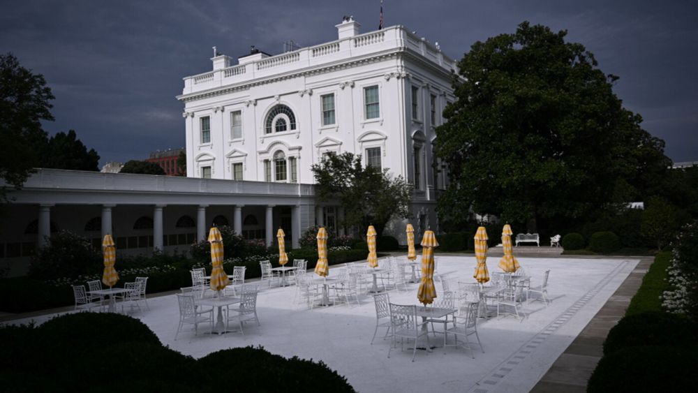 Trump has swapped out the grass in the Rose Garden with stone, turning what had been a lawn into a patio that bears a striking resemblance to one at his Mar-a-Lago resort in Palm Beach, Fla.