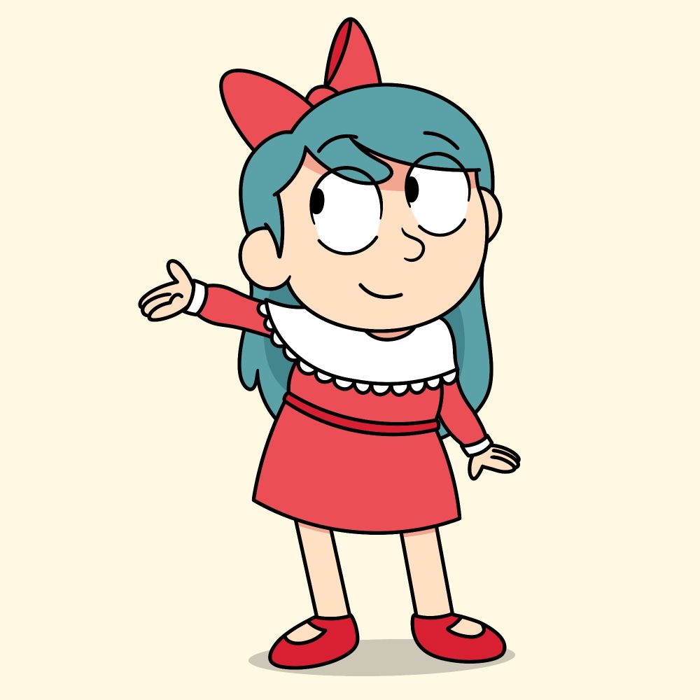 Hilda with Saoirse's birthday outfit from the "Song of the Sea" movie.