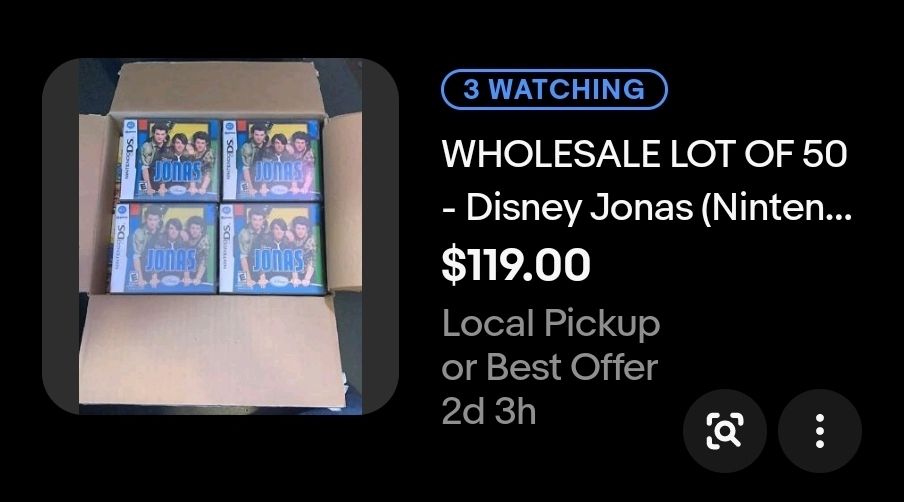 A wholesale lot of 50 copies of The Jonas for Nintendo DS