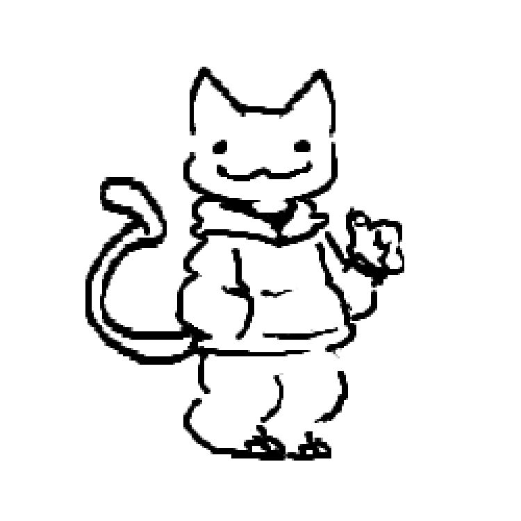 an anthropomorphic cat in a hoodie giving a thumbs up. he has one hand in his pocket cuz he's chill like that