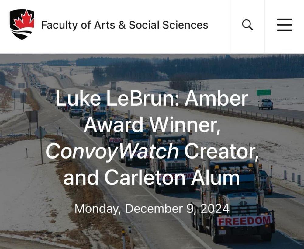 Luke LeBrun: Amber Award winner, ConvoyWatch creator and Carleton alum 
