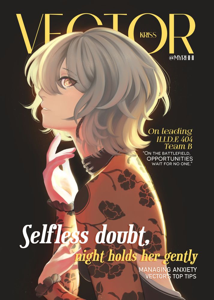 Vogue-style magazine cover of Vector from Girls Frontline 2: Exilium