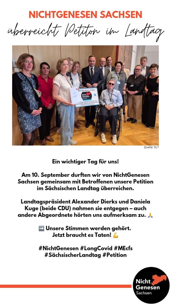 Überreichung der Petition im sächsischen Landtag von NichtGenesen Sachsen 