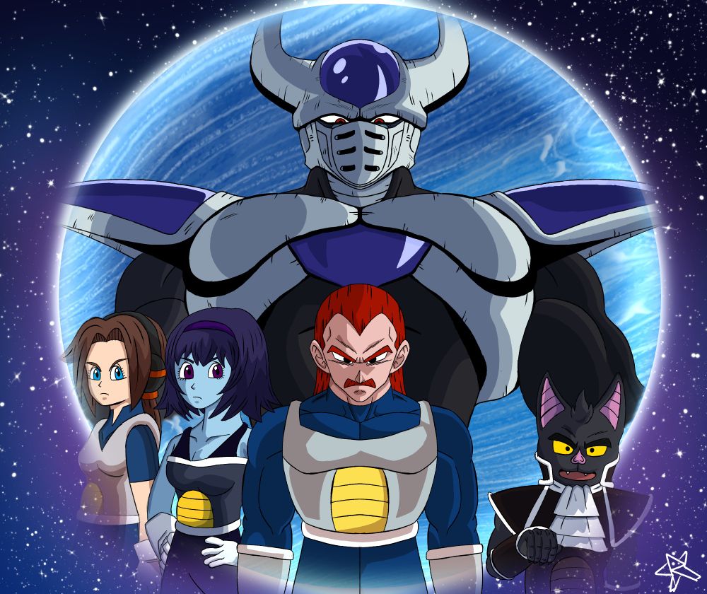 Center back: Frigid (Final Form)
Center front: Whill
Right: Mystro 
Next by Whill: Olave
Far Left: Bell