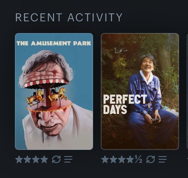 The Amusement Park (Romero)
Perfect Days (Wenders)
