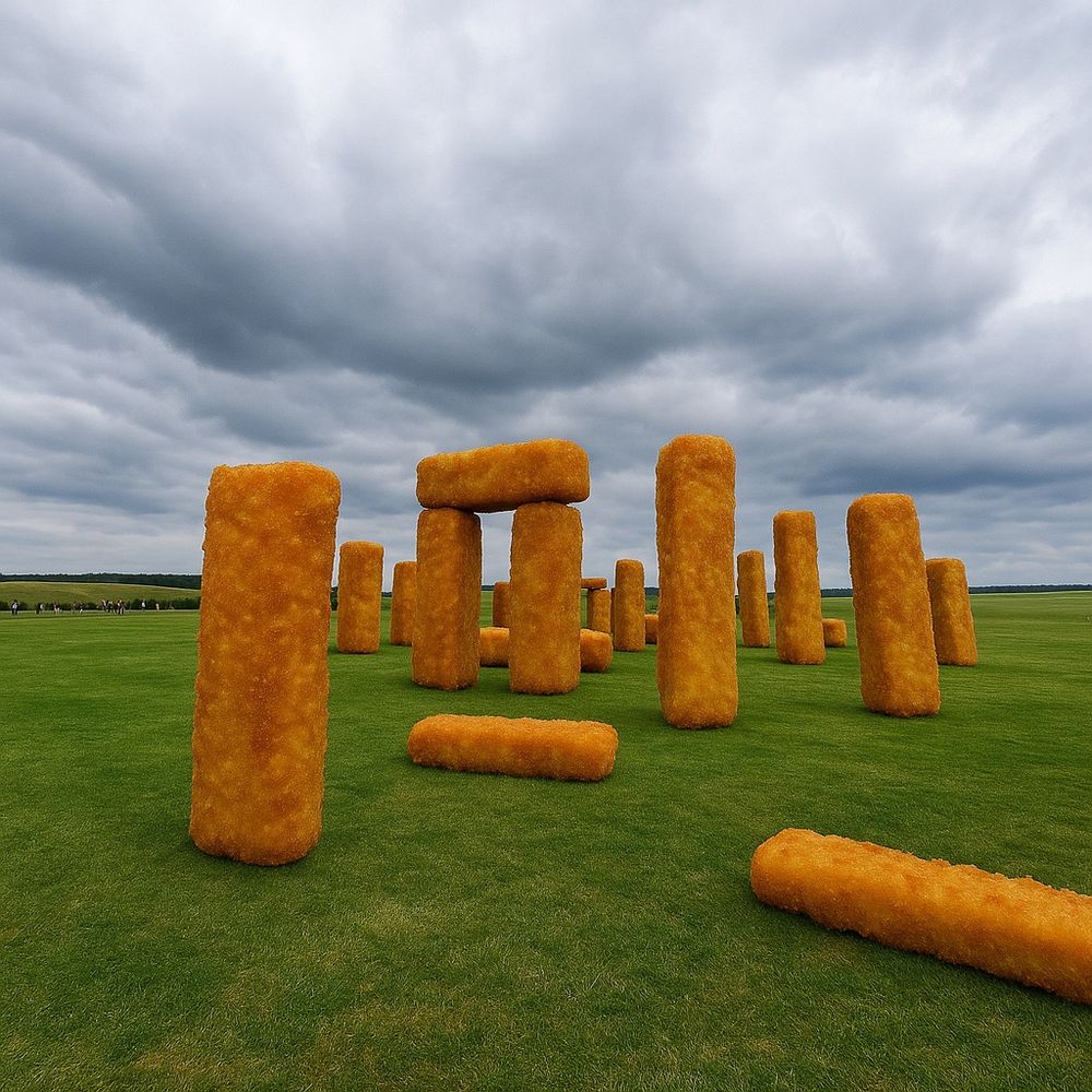 Fish Fingers in place of stones at Stonehenge