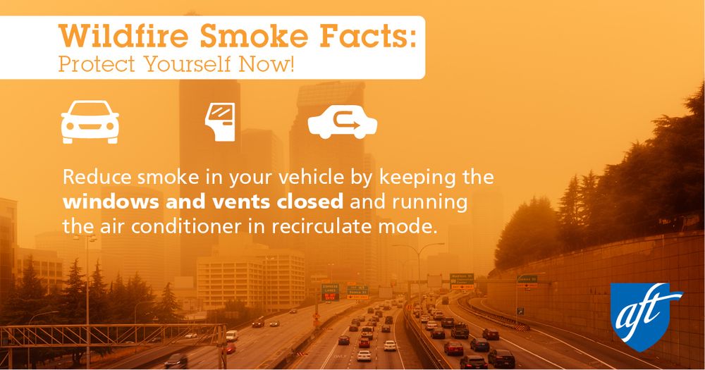 Reduce smoke in your vehicle by keeping the windows and vents closed and running the air conditioner in recirculate mode.