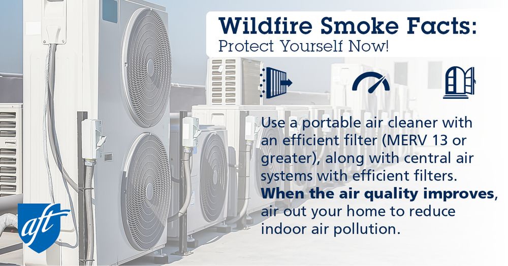 Use a portable air cleaner with an efficient filter (MERV 13 or greater), along with central air systems with efficient filters. When the air quality improves, air out your home to reduce indoor air pollution.