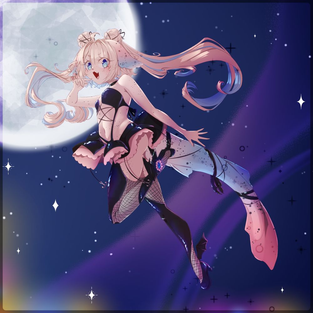 Captain bebe magi girl flying in the air