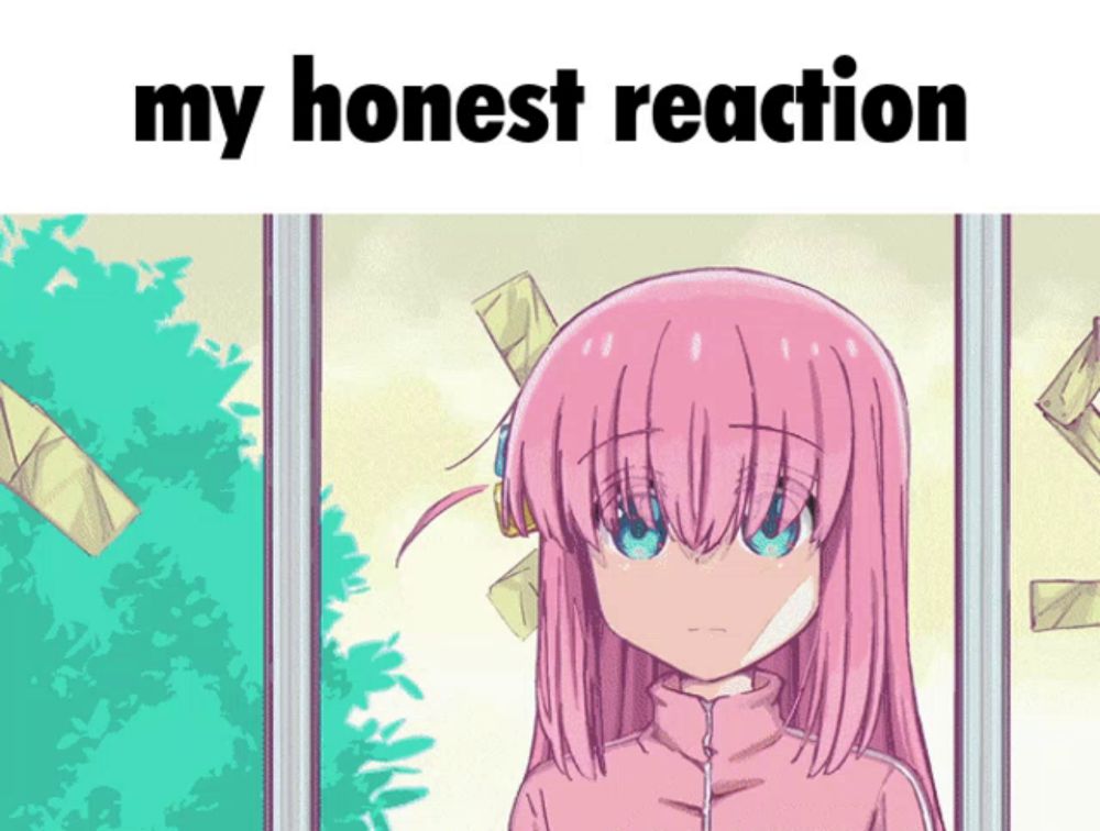 a picture of a girl with the words my honest reaction