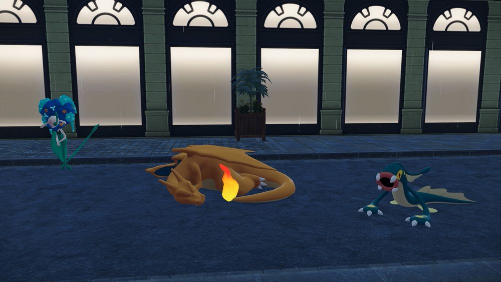 Gladiolus (aka Gladys) the Florges, Lucifer the Charizard, and Concrete the Eelektross 