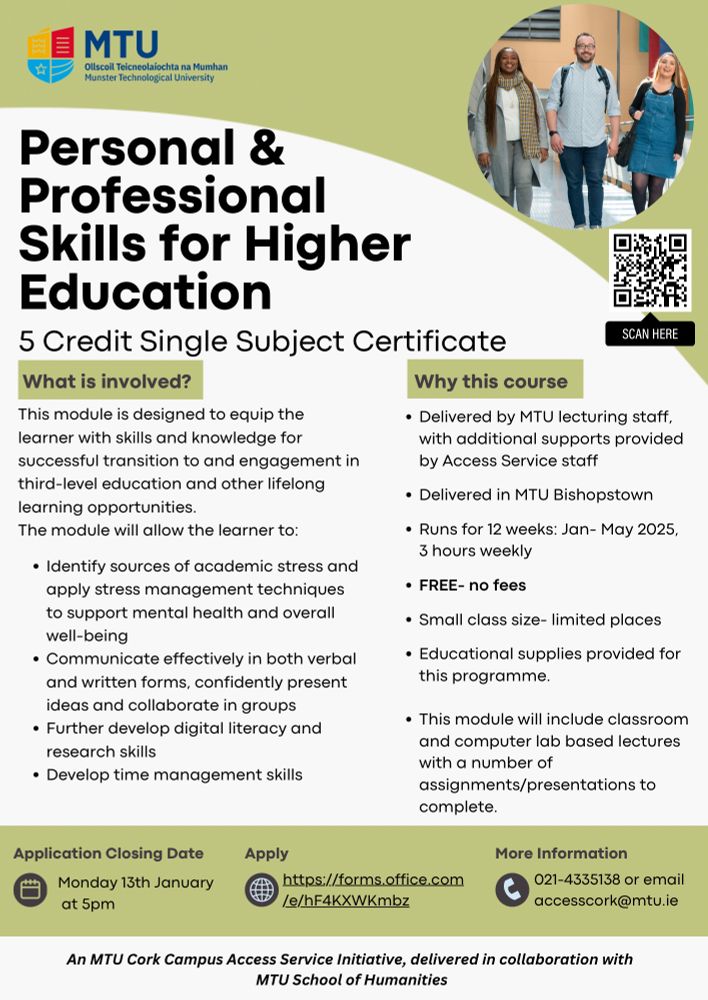 Flyer for 5-credit Single Subject Certificate, Personal & Professional Skills for Higher Education
