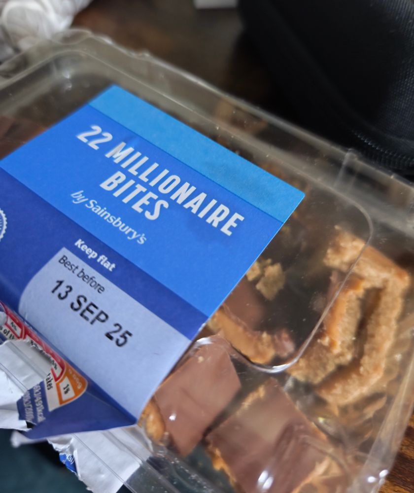a picture of a box of millionaire shortbread bites from sainsbury's
