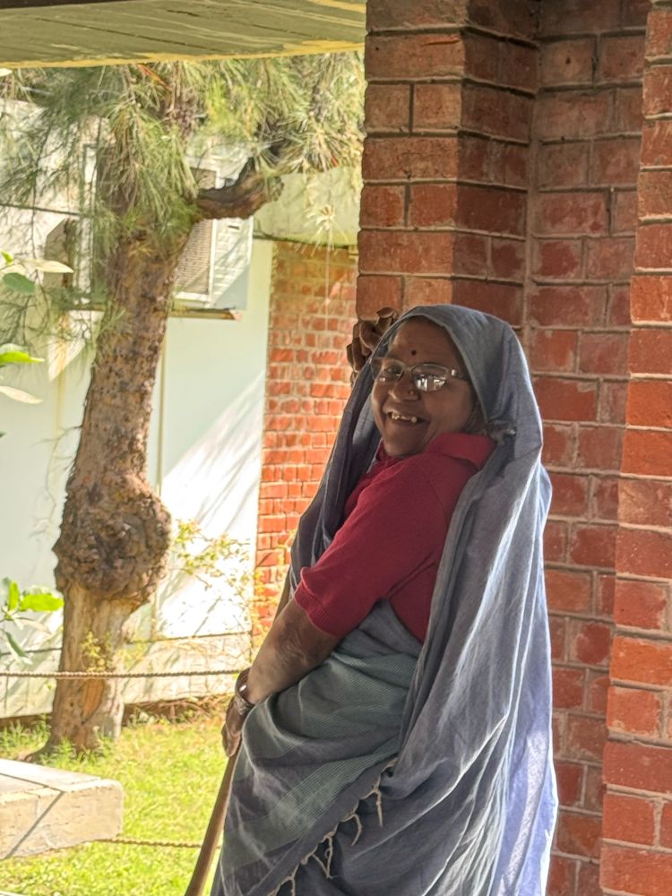 Behenji, the lady who sweeps the corridors of the Ashram