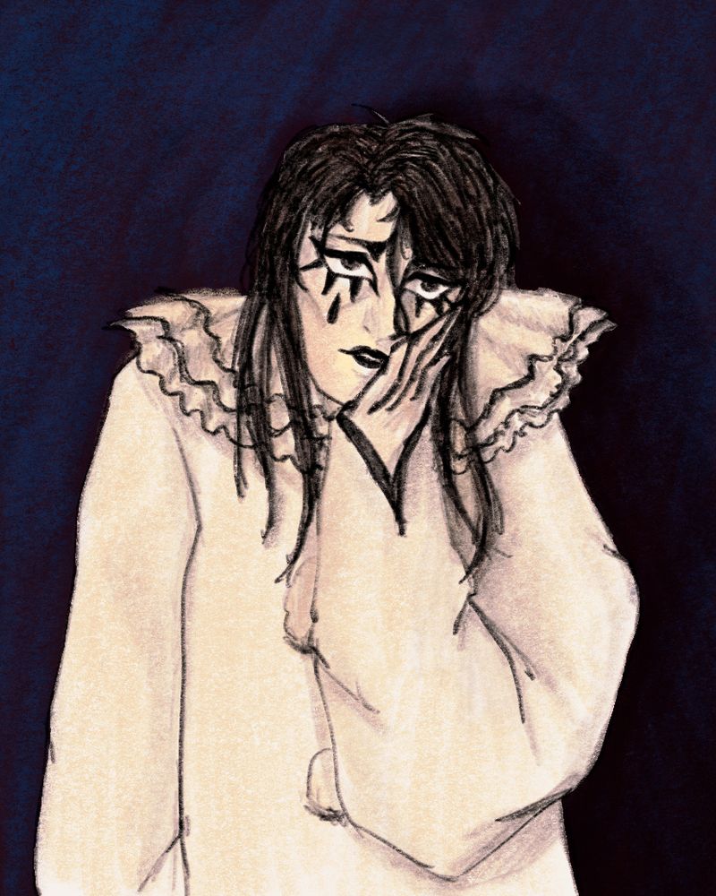 original character Sonia by centimukade, a costume designer who has been mysteriously trapped in an endless circus. she is seen looking exasperated, likely from the situation at hand. #af25