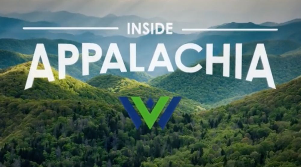 Inside Appalachia logo & West Virginia Public Broadcasting logo, set against a backdrop of mountains.
