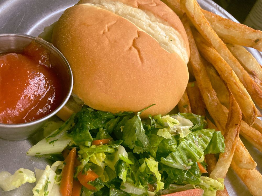 Burger and fries