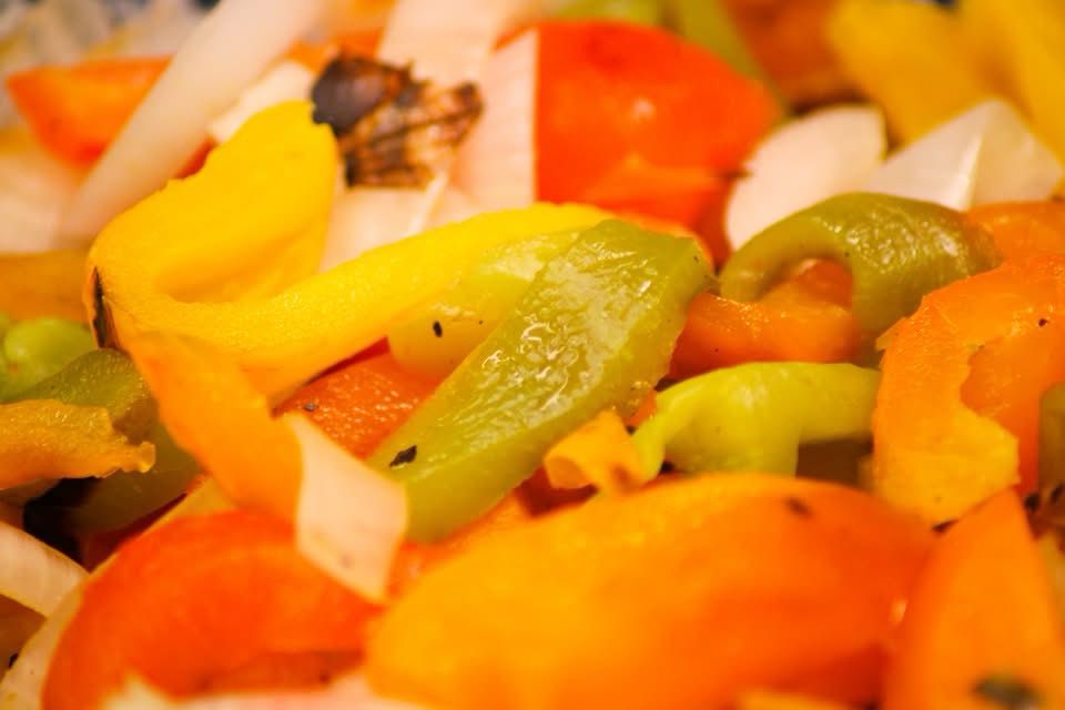 Chopped fire roasted peppers