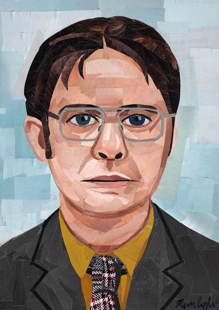 Dwight Schrute collage portrait by Megan Coyle