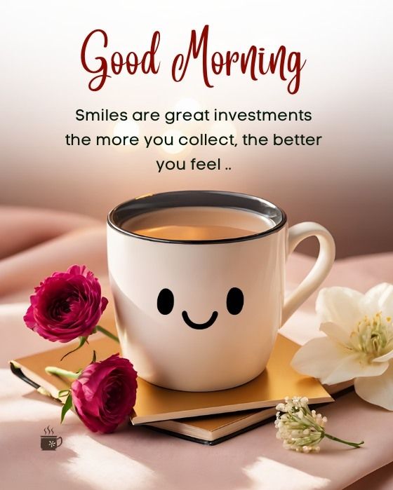 Good Morning! Smiles are great investments, the more you collect, the better you feel.