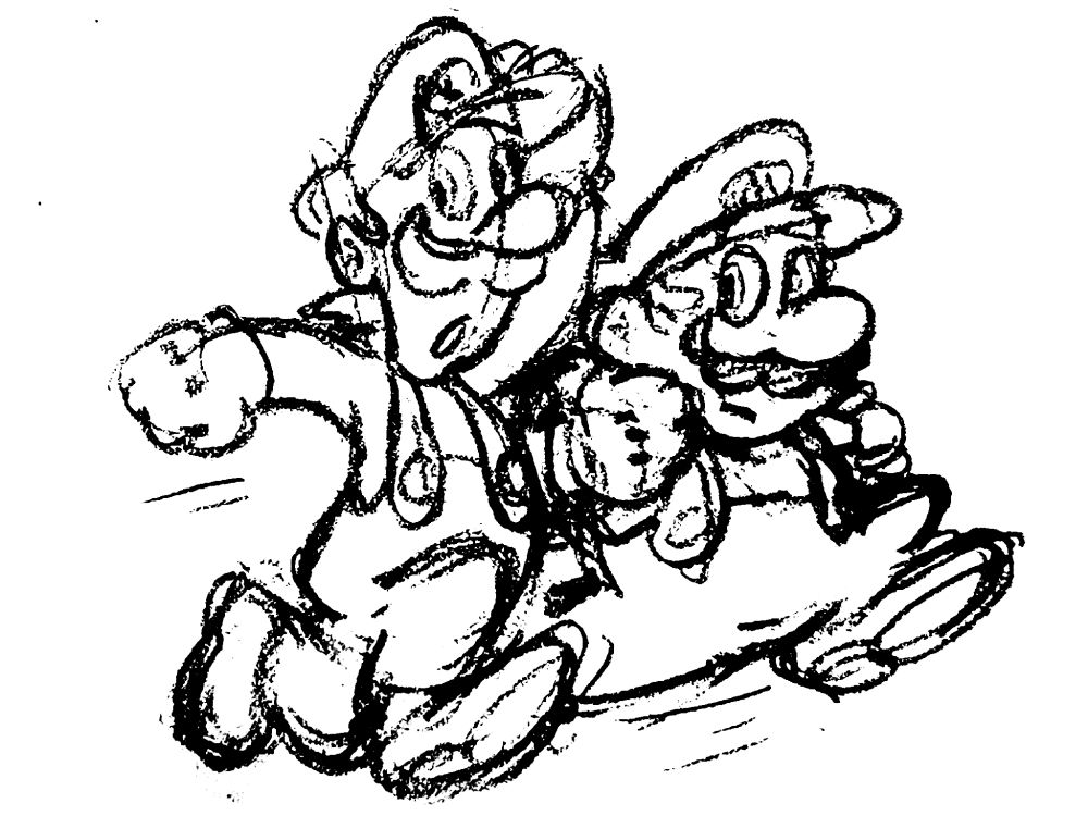 super mario brothers mario with luigi run away
