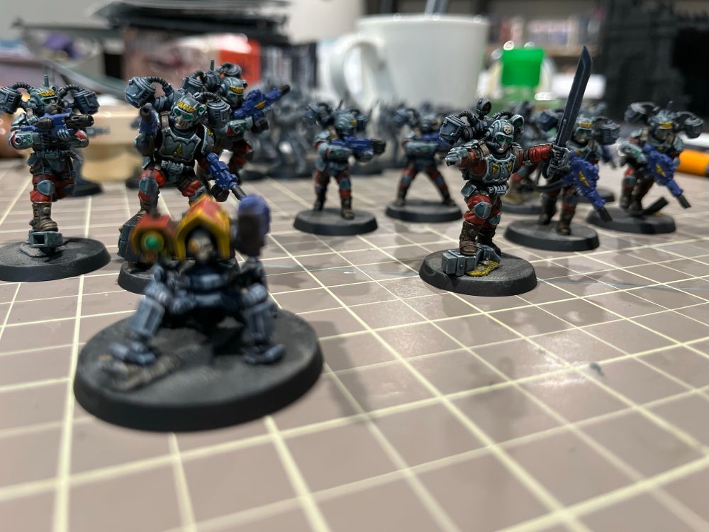 Some tempestus aquilion kill team miniatures painted