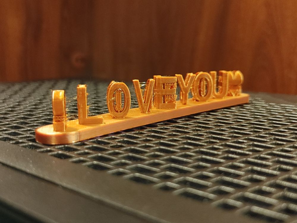 From one angle it says "I Love You"